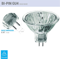 Pack of 2 MR11 6V Precision Halogen Fiber Optic Light Bulb