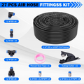 1/4" Air Line Tubing Kit 100FT Nylon Hose Quick Connect Fittings 27PCS
