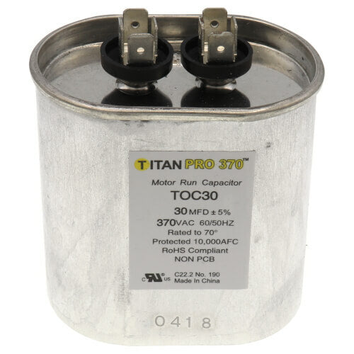TitanPro TOC30 HVAC Oval Motor Run Capacitor. 30 MFD/UF 370 V 325P306H37C30N4X