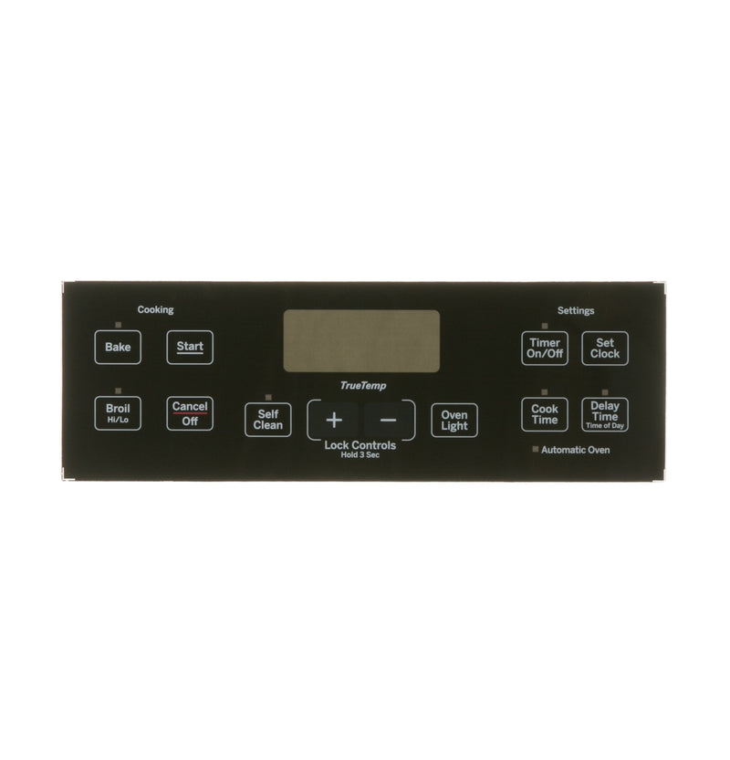 GE WB07X24620 Range Oven Control Panel Overlay Trim - Front View - Genuine OEM Part