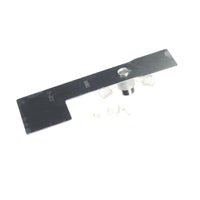 Black metal tool with a flat, elongated body and a cylindrical attachment point