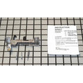 Metallic gray latch assembly with pop rivets and a spring, part of an rc chassis kit