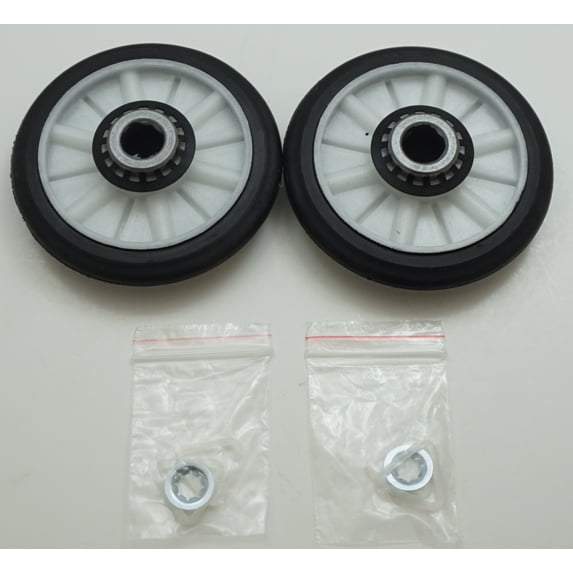 DE702T dryer drum roller kit with two rollers and retaining hardware