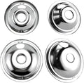 GE68C GE Chrome Drip Pan Set - 6-Inch and 8-Inch for Electric Ranges