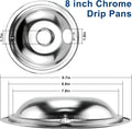 GE68C GE Chrome Drip Pan Set - 6-Inch and 8-Inch for Electric Ranges