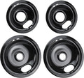 Range Cooktop Drip Pan Set 4-Pack For: Whirlpool, Kenmore | DP8051, W10288051, WPW10290350, WPW10290353