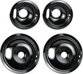 Range Cooktop Drip Pan Set 4-Pack For: Whirlpool, Kenmore | DP8051, W10288051, WPW10290350, WPW10290353