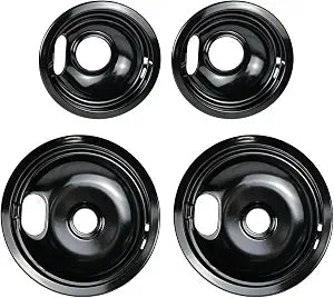 Range Cooktop Drip Pan Set 4-Pack For: Whirlpool, Kenmore | DP8051, W10288051, WPW10290350, WPW10290353