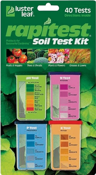 Luster Leaf 1601 Rapitest Test Kit for Soil pH, Nitrogen, Phosphorous and Potash ERP SOIL-TEST KIT