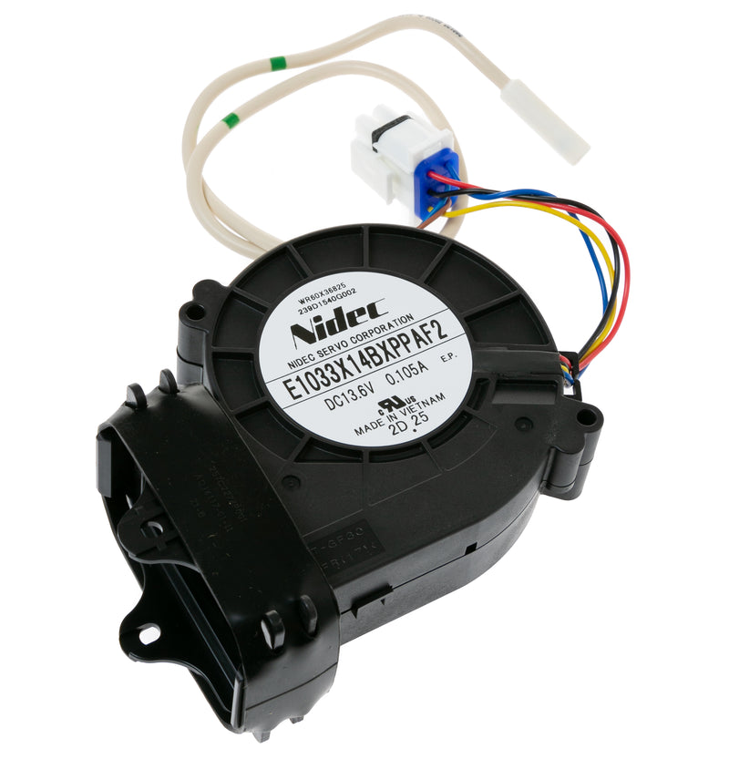 GE WR60X36825 Refrigerator Icemaker Fan with Thermistor - Front View